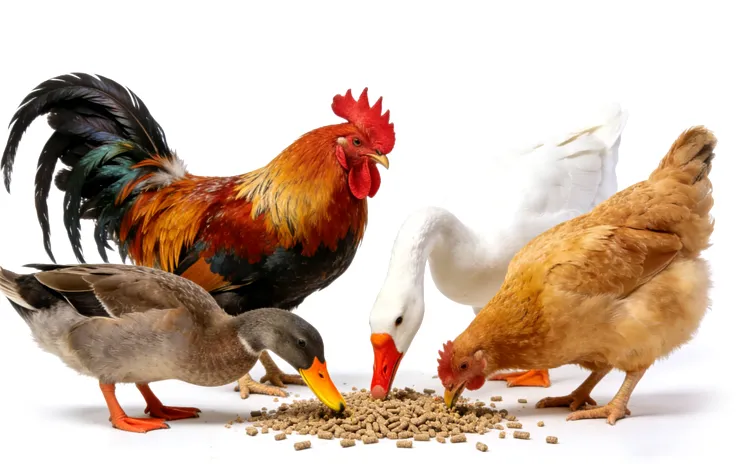 Poultry such as chickens, ducks, and geese