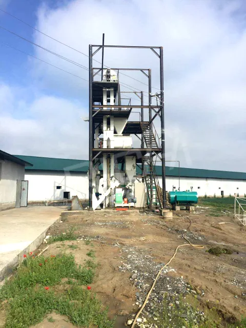 3-5TPH complete cattle feed pellet production line tower type animal feed pellet plant